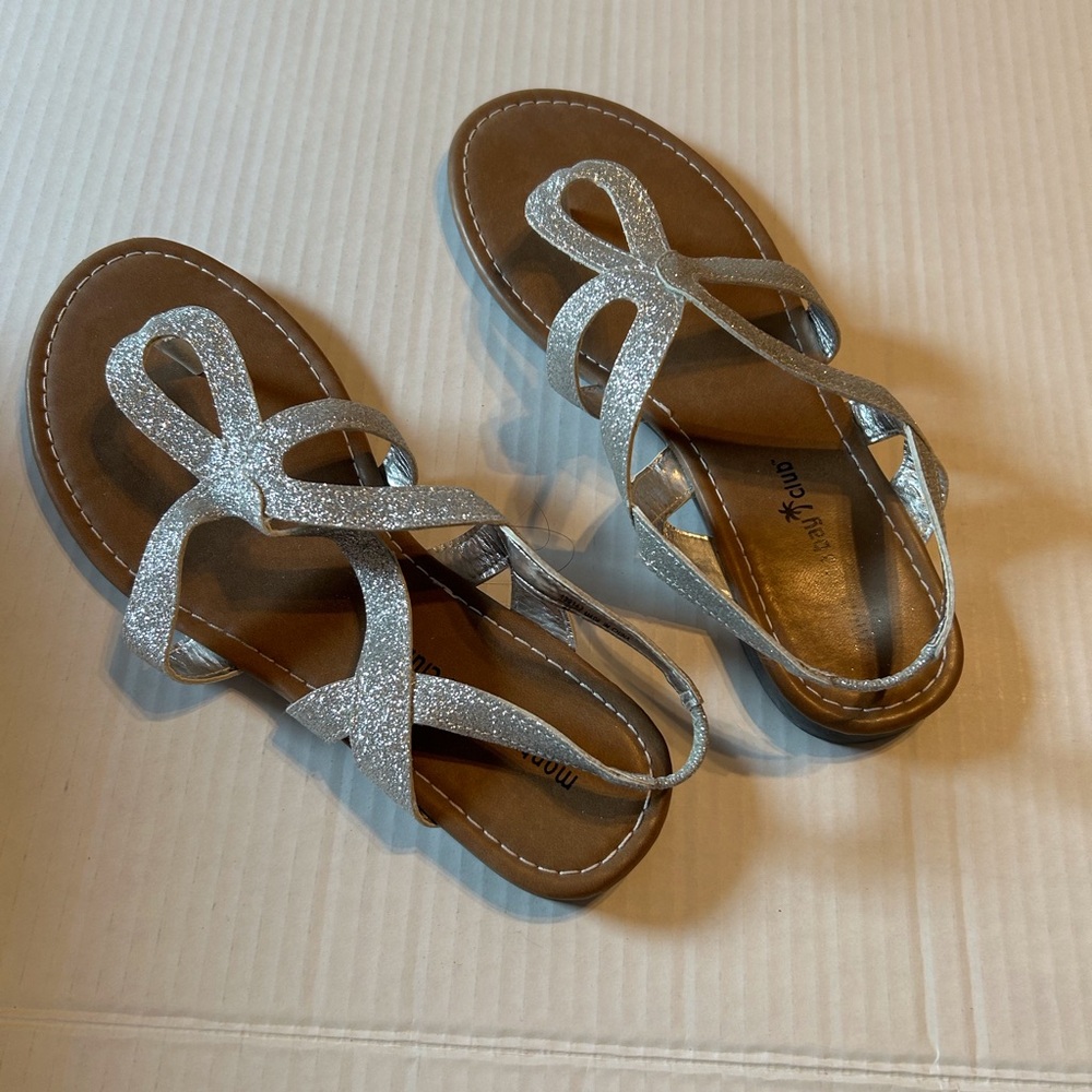 Montego Bay Club Silver and Brown Sandals with Stylish Straps